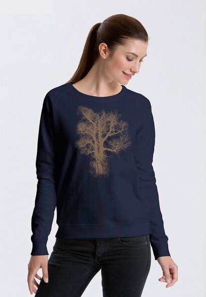 Peaces.bio - handbedruckte Biomode Bio Damen-Sweatshirt Chestnut