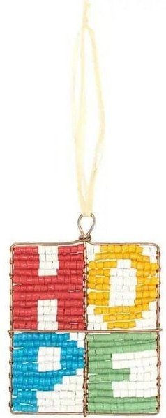 Global Mamas Upcycling Christbaumschmuck - LOVE & HOPE - Rainbow Dekoanhänger