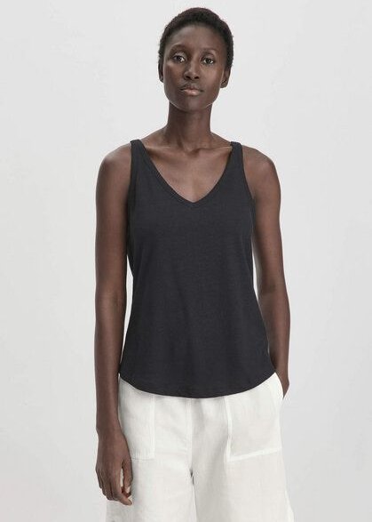 hessnatur Jersey Top Regular Leinen und reiner Bio-Baumwolle