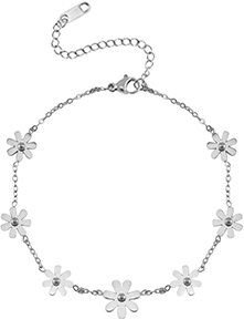 Feines Flower Armband in ca. 23 cm x 1 cm (inkl. 6cm Verlängerungskette) von Elektropulli