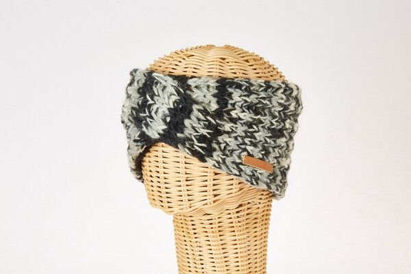 short'n'pietz Schurwollstirnband meliert, handgestrickt