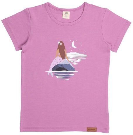 Kinder T-Shirt lila Mermaid GOTS-zertifiziert aus Bio-Baumwolle, kurzarm, weicher Jersey mit Meerjungfrauen-Motiv – Walk...