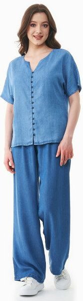 Thumbnail - ORGANICATION Bluse aus TENCEL Lyocell in Denim-Optik