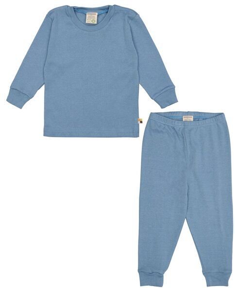 loud + proud Babys & Kinder Schlafanzug, Pyjama Uni aus Feinripp, GOTS-zertifiziert