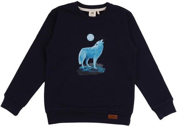 Baby Sweatshirt Bio Dunkelblau Walkiddy – Nachhaltig GOTS zertifiziert, umweltfreundlich, elastisch, Singing Wolfs Desig...