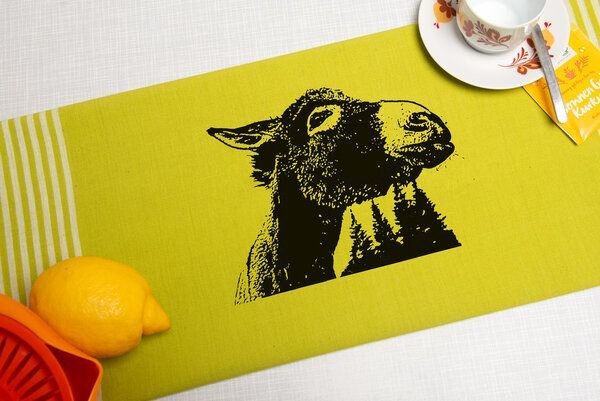 Hirschkind Bio-&Fair-Trade-Geschirrtuch "Esel", hellgrün