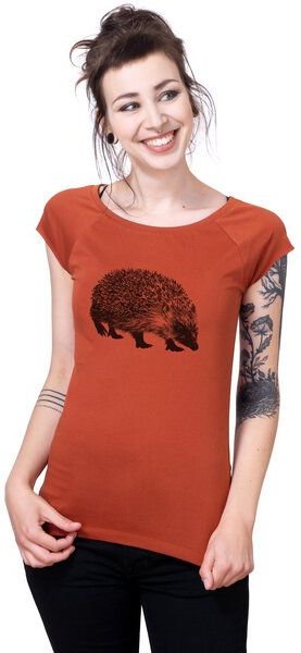 Hirschkind Bio-& Fair-Trade-Frauenshirt "Igel" rostot