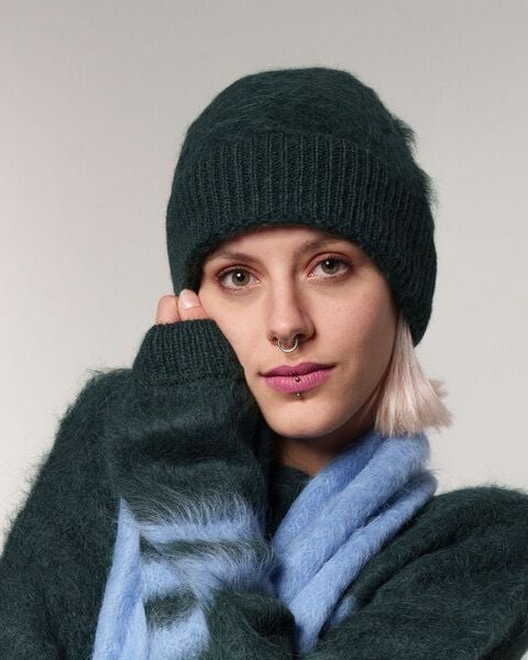 Alma & Lovis Weiche Kuschelmütze aus gebrushtem Alpakastrick | Brushed Cap