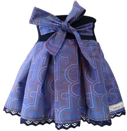 liebewicht Faltenrock Drehrock blau gemustert für Mädchen aus Biobaumwolle