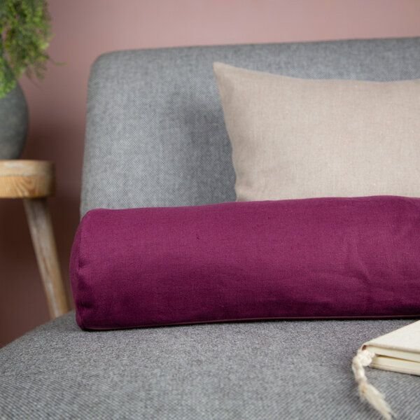 nahtur-design Nackenrolle mit Bezug aus 100% Leinen und Füllung mit Merinowolle oder Dinkelspelz