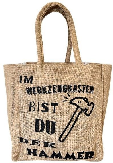 Domelo Jute Einkaufstasche, Flaschenträger mit 6 Fächer. 100% Vegane Bierflaschenträge