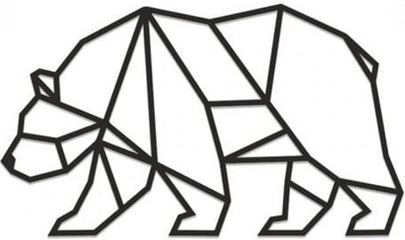 BeWooden Holzbild Walking Bear Silhouette – handgefertigte Wanddeko aus Birkenholz