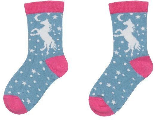 Baby Socken Bio-Baumwolle GOTS White Horses blau von Walkiddy – kuschelweiche, rutschfeste, nachhaltige Kindersocken für...