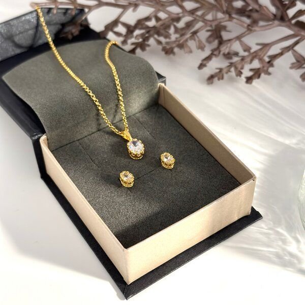 MOANINA Schmuck-Set Milano - 925 Silber/18k Gold Vermeil - 3 Längen