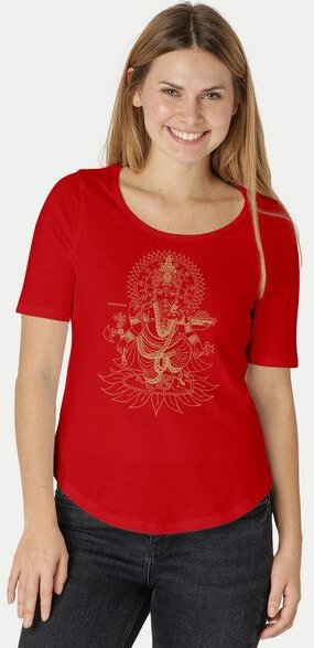 Peaces.bio - handbedruckte Biomode Damen Halbarm-Shirt Ganesha