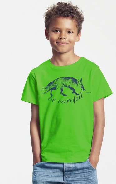 Peaces.bio - handbedruckte Biomode Bio-Kinder T-Shirt Be Careful