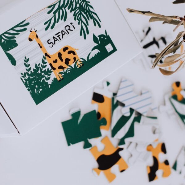 Thumbnail - Fines Papeterie Puzzle SAFARI * für Kinder * 100 Teile * mit Löwe, Elefant, Affe