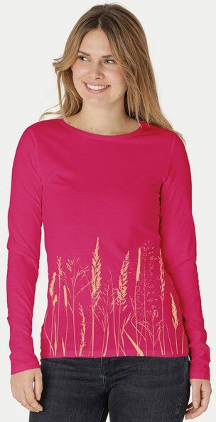 Peaces.bio - handbedruckte Biomode Bio-Damen-Langarmshirt Gräservielfalt