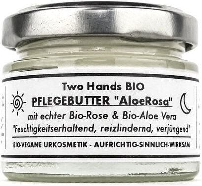 Two Hands BIO PflegeButter „AloeRosa“ mit echter Bio-Rose & Bio-Aloe Vera - Bio Vegan
