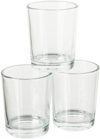 ReineNatur Teelicht Glas – Halter für Teelicht – Windlicht – 3er-Set