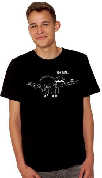 HANDGEDRUCKT "Not Today..." Männer T-Shirt reine Biobaumwolle (kbA)