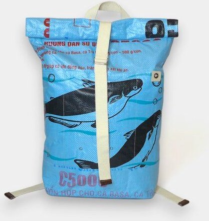 REFISHED fair fashion Rucksack 'BACKPACK' - upcycelte Fischfuttersäcke