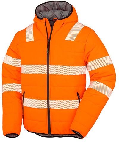 Thumbnail - Result Genuine Recycled Gefütterte Sicherheitsjacke Recycelt Warnschutz Regen- und Windjacken