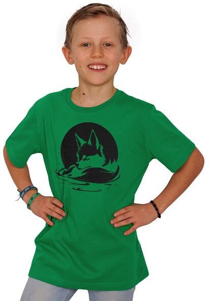 HANDGEDRUCKT "Wolf" Kinder T-Shirt aus Biobaumwolle (kbA)