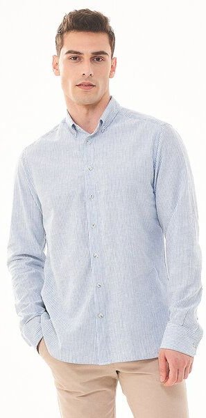 ORGANICATION Langarm-Hemd aus Leinen und Bio-Baumwolle