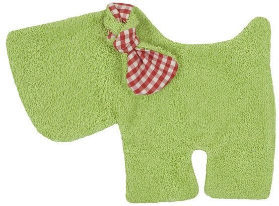 Efie Schmusetuch/Schnuffeltuch Hund grün, kbA, 100 % Made in Germany