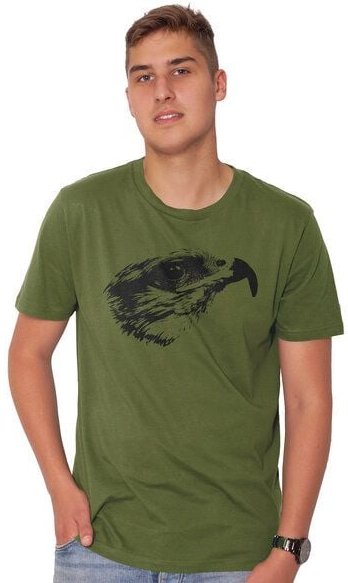 HANDGEDRUCKT "Falke" Männer T-Shirt reine Biobaumwolle (kbA)