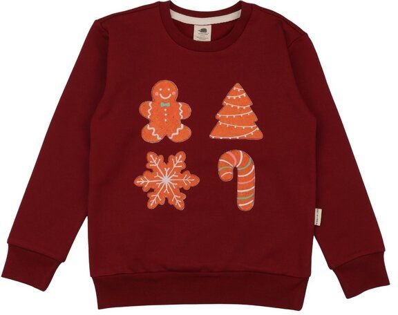 Kinder Sweatshirt aus Bio-Baumwolle in Burgund, GOTS-zertifiziert, kuschelig, strapazierfähig, pflegeleicht und vielseit...