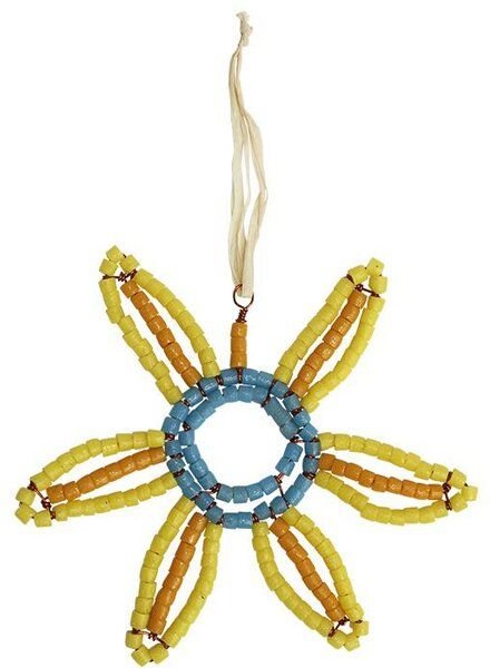 Global Mamas Upcycling Christbaumschmuck - Sonnenblume - Geschenkdeko - Weihnachtsdeko