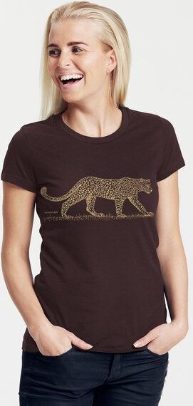 Thumbnail - Peaces.bio - handbedruckte Biomode Bio-Damen-T-Shirt "Leopard"