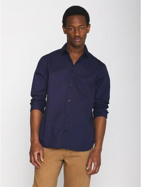 KnowledgeCotton Apparel Regular Hemd ALF Crispy aus Bio-Baumwolle - ROC/GOTS/Vegan