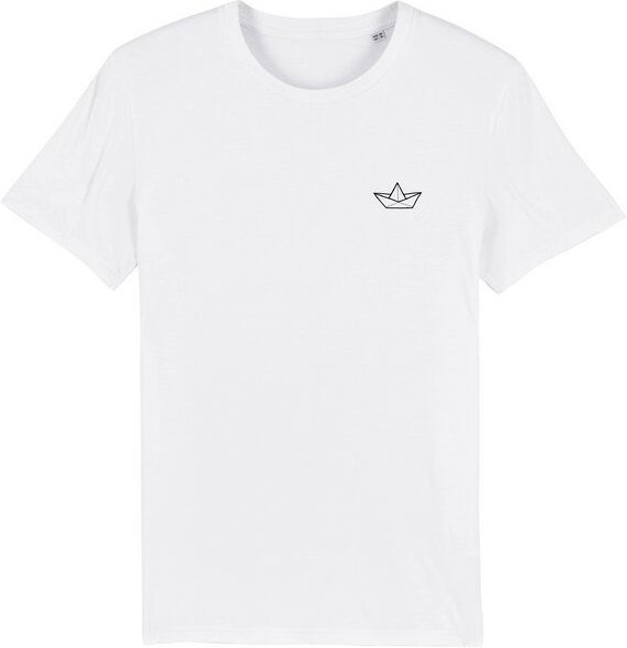 Spangeltangel T-Shirt "Papierboot", Männershirt, Herrenshirt, bedruckt, Biobaumwolle, Unisex