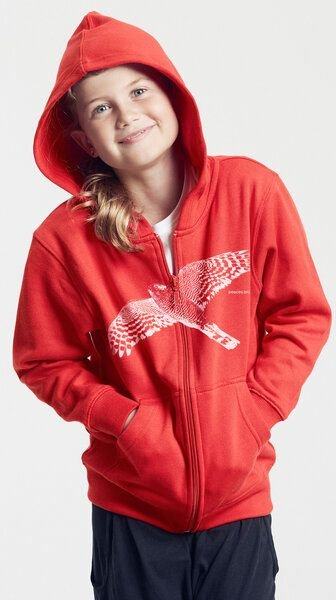 Peaces.bio - handbedruckte Biomode Bio-Kinder-Zip-Hoodie "Sperber"