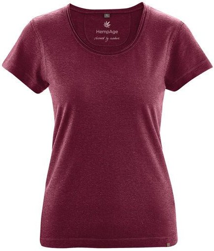 HempAge Damen T-Shirt mit Rollsaum Hanf/Bio-Baumwolle