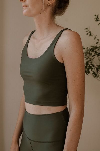 The View Yoga Iris Top Forest Green