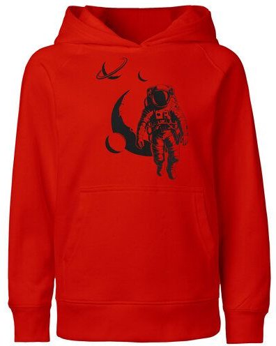 HANDGEDRUCKT "Spacewalk" Kinder Hoody aus reiner Biobaumwolle (kbA)