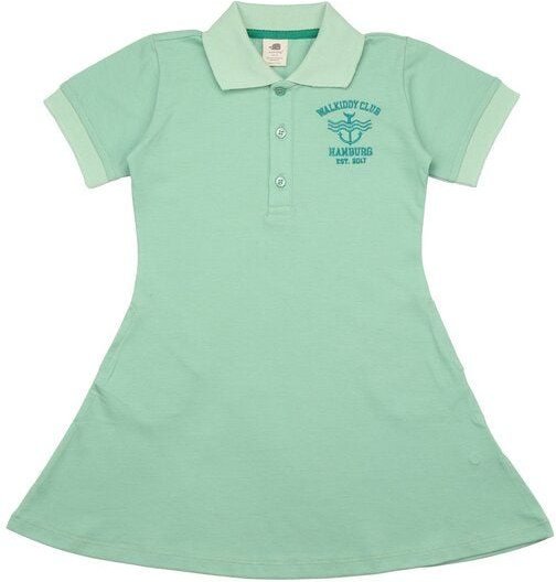 Mädchen Polokleid „Meadow“ hellgrün aus GOTS-zertifizierter Bio-Baumwolle – Walkiddy