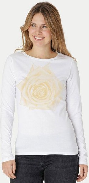 Peaces.bio - handbedruckte Biomode Bio-Damen-Langarmshirt Rose