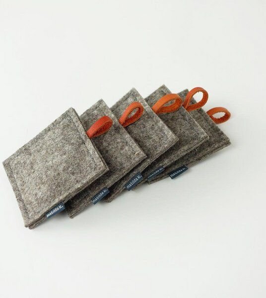 matilda k. manufaktur 5 Duftkissen aus Wollfilz und Leder mit Lavendel gefüllt 'smilla'