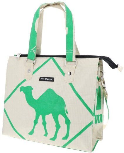 MoreThanHip Stilvolle Damen Schultertasche aus recycelten Zement- oder Fischfuttersäcken - Dara