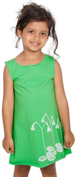 HANDGEDRUCKT "Moosglöckchen" Kinder Biokleidchen