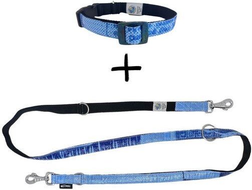 GOOPSI Hundeleine LANKA mit Halsband Gr. L (37-51cm) im Set - Blau