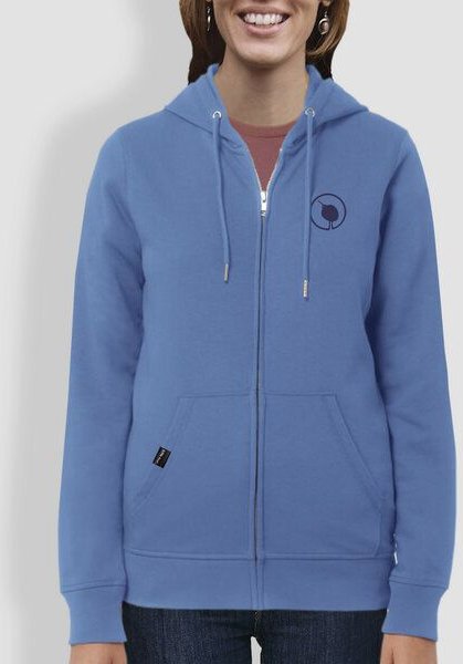 Thumbnail - Damen Hoodie, "little kiwi", Burgundy, Bright Blue