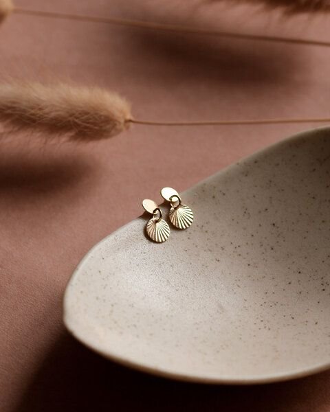 lille mus Ohrstecker 'Sonnenplättchen' 925 Silber / vergoldet