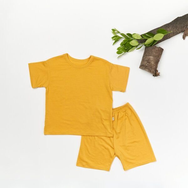 tetoi-vienna TENCEL kurzarm T-Shirt und kurze Hose Kinder Set "Waldbad"