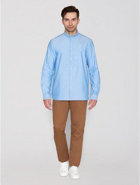 Thumbnail - KnowledgeCotton Apparel Regular Hemd HARALD Small Owl Oxford aus Bio-Baumwolle - ROC/GOTS/Vegan